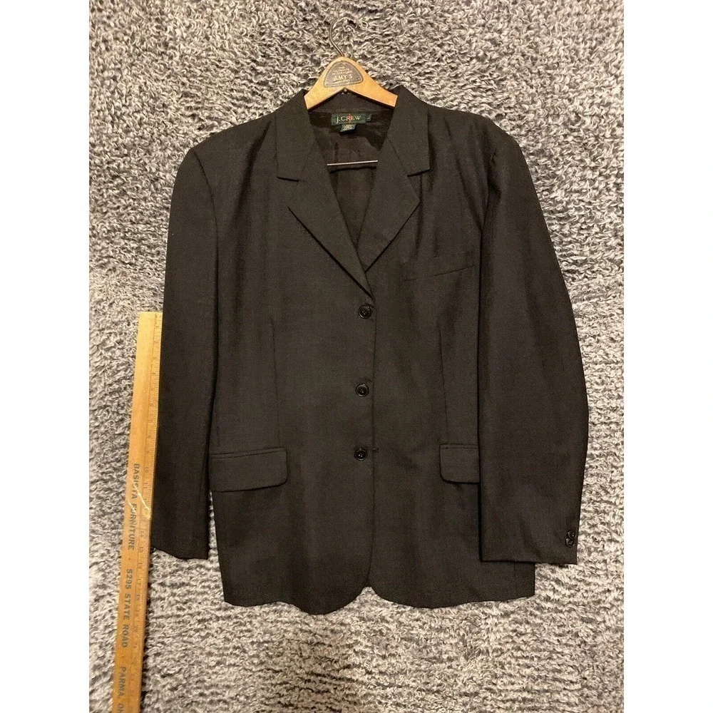 J. Crew 100 Percent wool 3 button blazer coat Dark Gray size Large